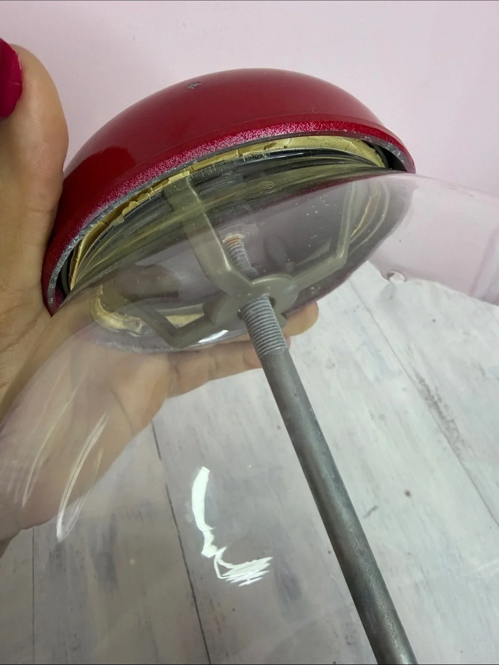 Tai Red Candy/Gumball Dispenser with Clear Globe